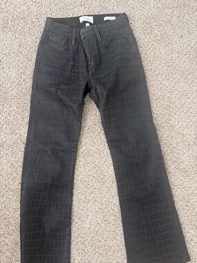 Frame Black Le Crop Mini Boot Croc-Embossed Straight Jeans